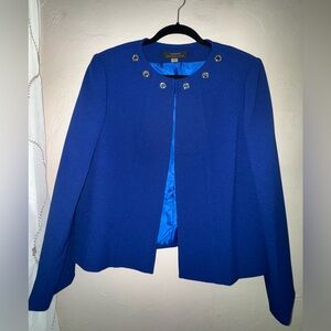 Tahari Women's Sapphire Blue Blazer with Gold Details